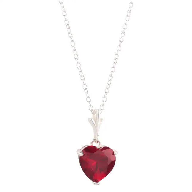 Collar con colgante de corazón rojo de plata de ley 925 (hija)