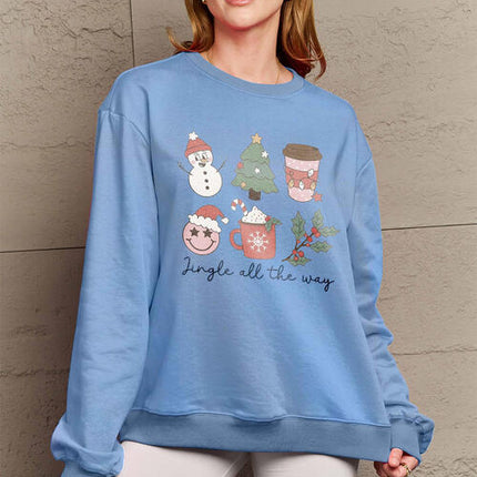 Simply Love Full Size JINGLE ALL THE WAY Long Sleeve Sweatshirt