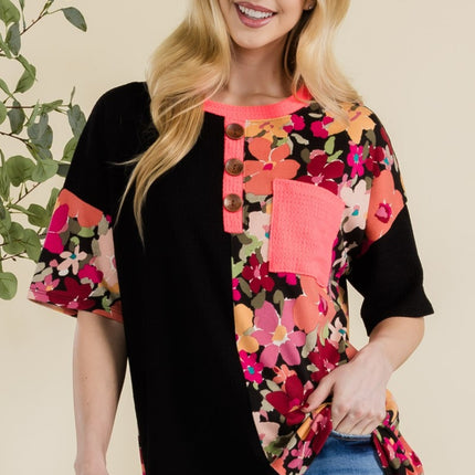 Celeste Full Size Floral Short Sleeve T-Shirt
