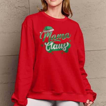 Simply Love Full Size MAMA CLAUS Round Neck Sweatshirt