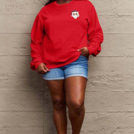 Simply Love Full Size Letter Graphic Long Sleeve Sweatshirt