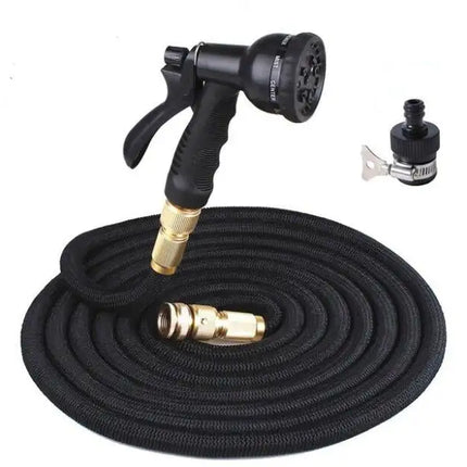 Color: Negro, Tamaño: 25 pies - Manguera de agua flexible mágica expandible de alta calidad