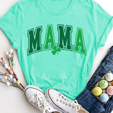 MAMA Round Neck Short Sleeve T-Shirt