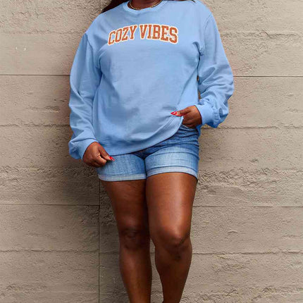 Simply Love Full Size COZY VIBES Graphic Sweatshirt - Vickie Lynn's