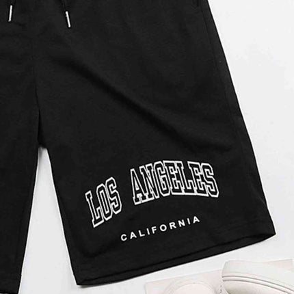 LOS ANGELES CALIFORNIA Graphic Drawstring Shorts