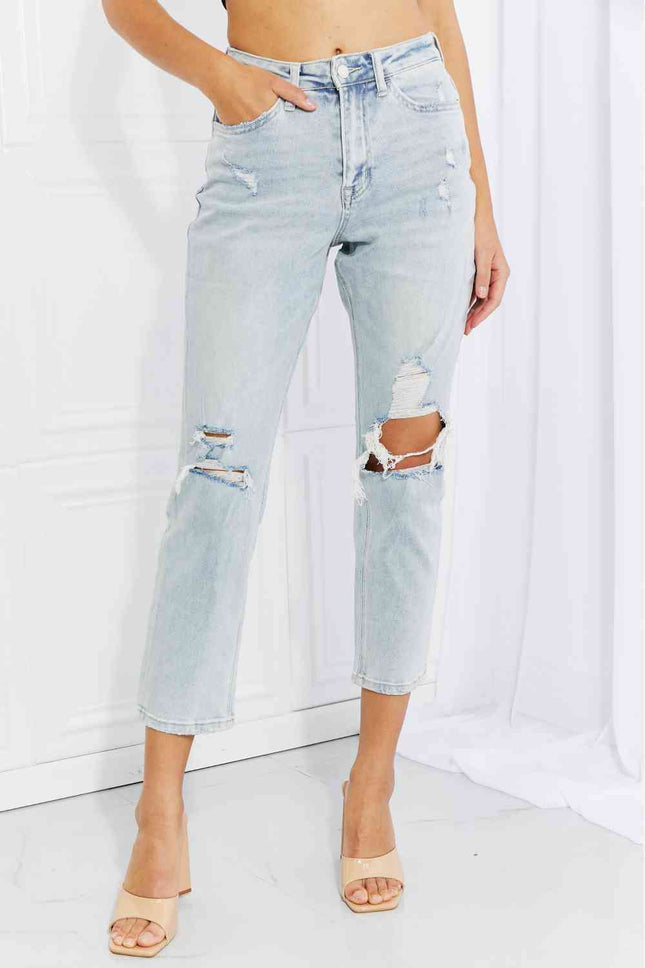 Vervet by Flying Monkey Stand Out Full Size Distressed Cropped Jeans