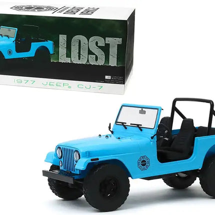 1977 Jeep CJ-7 "Dharma" Blue "Lost" (2004-2010) TV Series 1/18 Diecast Model Car by Greenlight