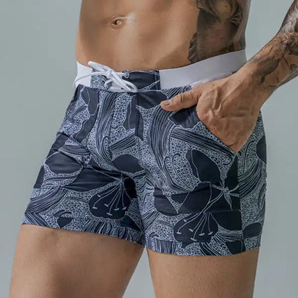 Bañador de hombre con forro y bolsillo con estampado vintage 