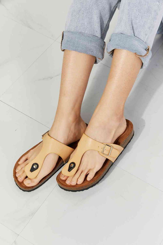 MMShoes Drift Away T-Strap Flip-Flop in Sand