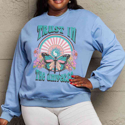 Simply Love Simply Love Full Size TRUST IN THE UNIVERSE Graphic Sweatshirt