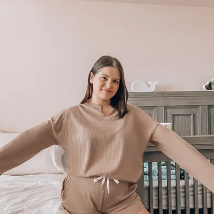 Women's Fashion Trend Waffle Casual Suit