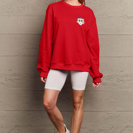 Simply Love Full Size Letter Graphic Long Sleeve Sweatshirt