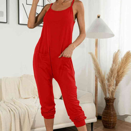 Spaghetti Strap Pocket Jumpsuit