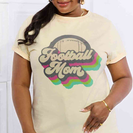 Simply Love Full Size FOOTBALL MOM Graphic Cotton Tee