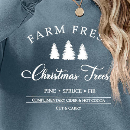 Graphic Round Neck Dropped Shoulder Sweatshirt