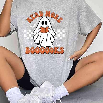Round Neck Short Sleeve Ghost Graphic T-Shirt