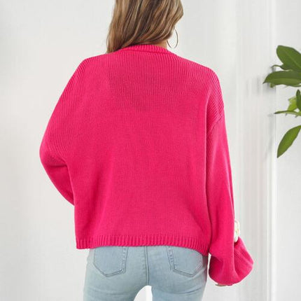 Floral Open Front Long Sleeve Cardigan