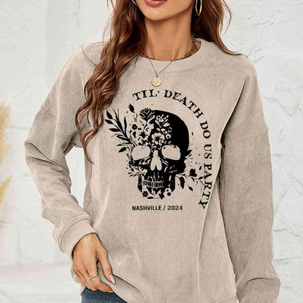 Skull Graphic Dropped Shoulder Sweatshirt