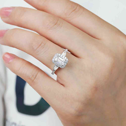 1 Carat Moissanite Geometric 925 Sterling Silver Ring