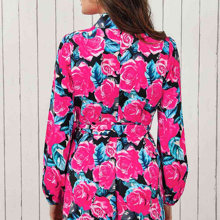 Deep V Tie Waist Romper