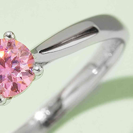 Moissanite Contrast 925 Sterling Silver Solitaire Ring