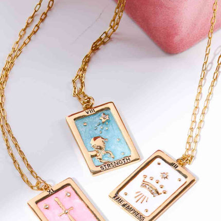Tarot Card Pendant Copper Necklace