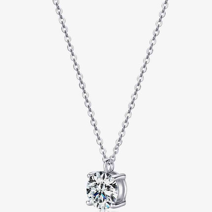 2 Carat Moissanite 4-Prong 925 Sterling Silver Necklace