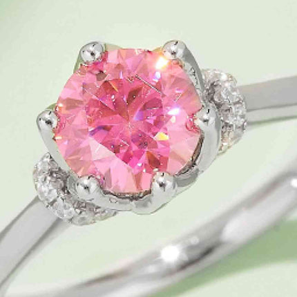 1 Carat Moissanite Contrast 925 Sterling Silver Ring