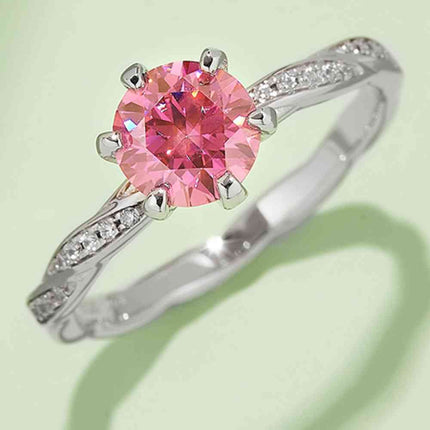 1 Carat Moissanite Contrast 925 Sterling Silver Ring