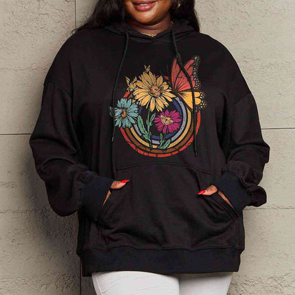 Simply Love Simply Love Full Size Butterfly and Flower Graphic Hoodie