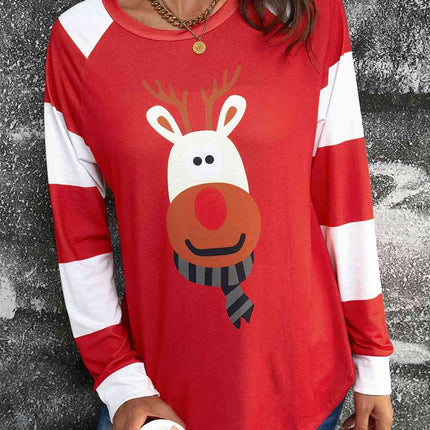 Reindeer Graphic Raglan Sleeve T-Shirt