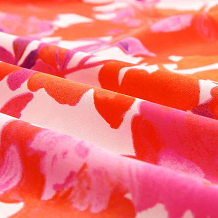 Plus Size Floral Flutter Sleeve Round Neck Blouse