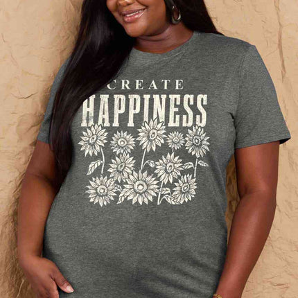 Simply Love Full Size CREATE HAPPINESS Graphic Cotton T-Shirt