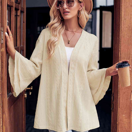 Eyelet Bell Sleeve Cardigan