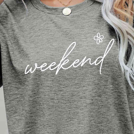 WEEKEND Flower Graphic Short Sleeve Tee