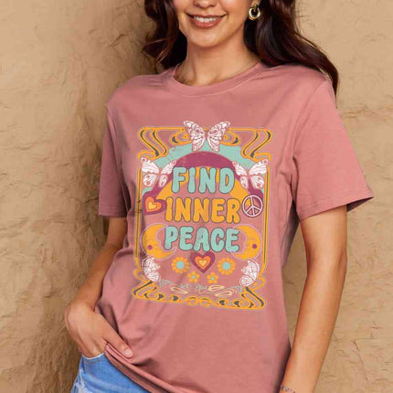 Simply Love Full Size FIND INNER PEACE Graphic Cotton T-Shirt