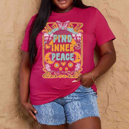 Simply Love Full Size FIND INNER PEACE Graphic Cotton T-Shirt