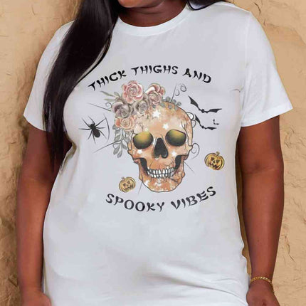 Simply Love Full Size THICK THIGHS AND SPOOKY VIBES Graphic Cotton T-Shirt