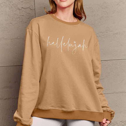 Simply Love Full Size Letter Graphic Long Sleeve Sweatshirt