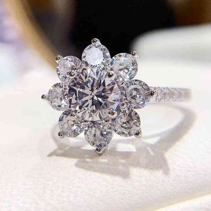 1 Carat Moissanite Flower Ring
