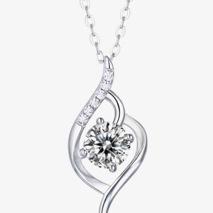 Platinum-Plated 1 Carat Moissanite Pendant Necklace