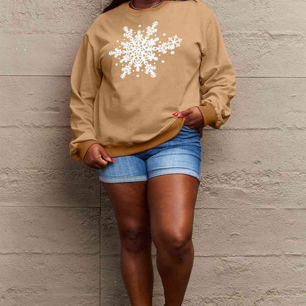 Simply Love Full Size Snowflake Graphic Sweatshirt