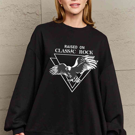 Simply Love Full Size Eagle Graphic Drop Shoulder Sweatshirt