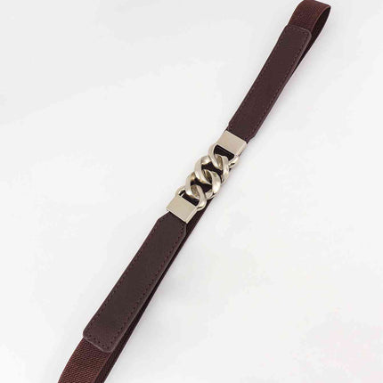 Zinc Alloy Buckle Elastic PU Belt