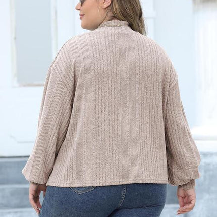 Plus Size Mock Neck Long Sleeve Knit Top