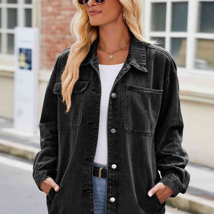 Button Up Denim Jacket with Pockets
