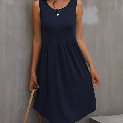 Round Neck Wide Strap Dress