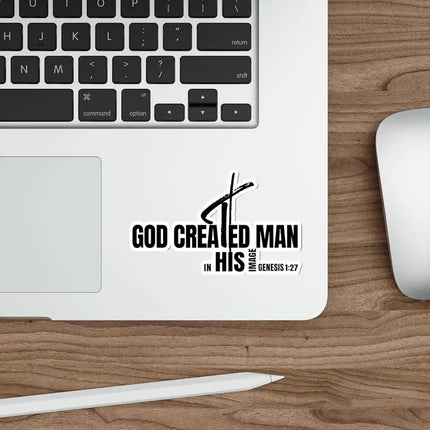 Uniquely You Die-Cut Sticker, God Created Man In His Image Genesis 1 27
