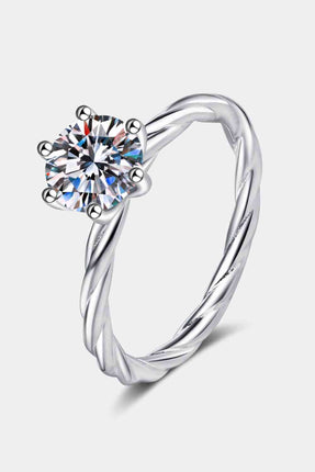 1 Carat Moissanite 6-Prong Twisted Ring