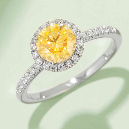 1 Carat Moissanite 925 Sterling Silver Halo Ring